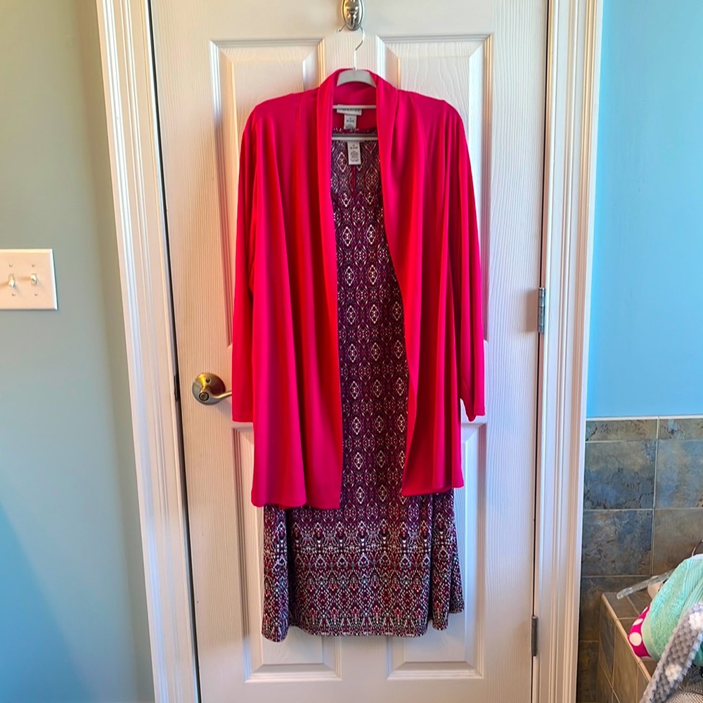 Catherine’s 1x (18-20) dress. Sleeveless with jacket, poly spandex, worn 1x